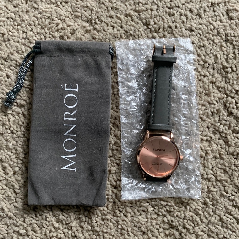 Monroe Soleros Watch - Charcoal Leather